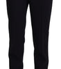 Dolce &amp; Gabbana Elegant Black Wool-Silk Blend Trousers