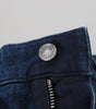 Dolce & Gabbana Blue Cotton Skinny Tattered Denim Jeans