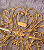 Dolce & Gabbana Purple Floral Gold Tone Brass Women Brooch