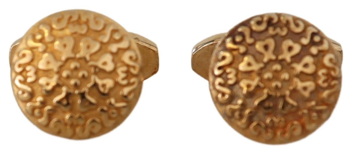 Boutons de manchette élégants pour homme Dolce &amp; Gabbana en laiton plaqué or