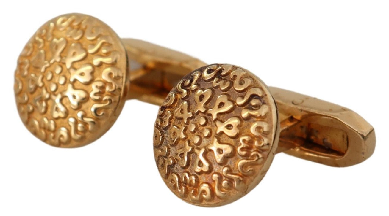 Boutons de manchette élégants pour homme Dolce &amp; Gabbana en laiton plaqué or