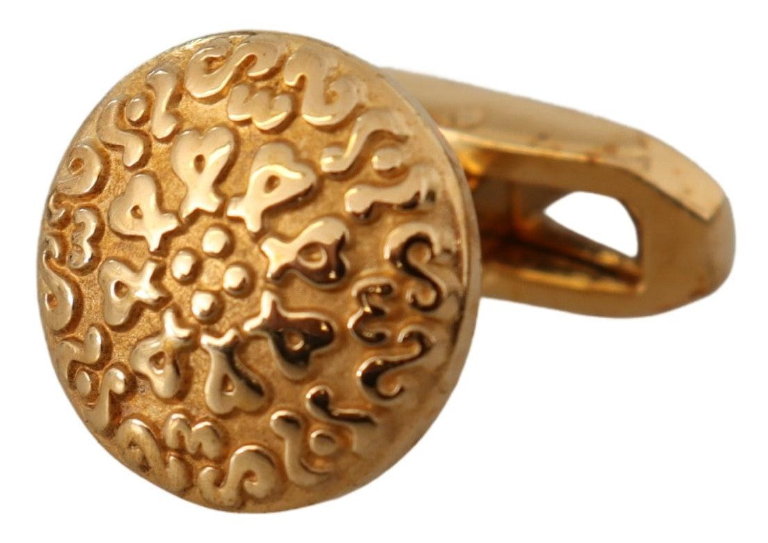 Boutons de manchette élégants pour homme Dolce &amp; Gabbana en laiton plaqué or