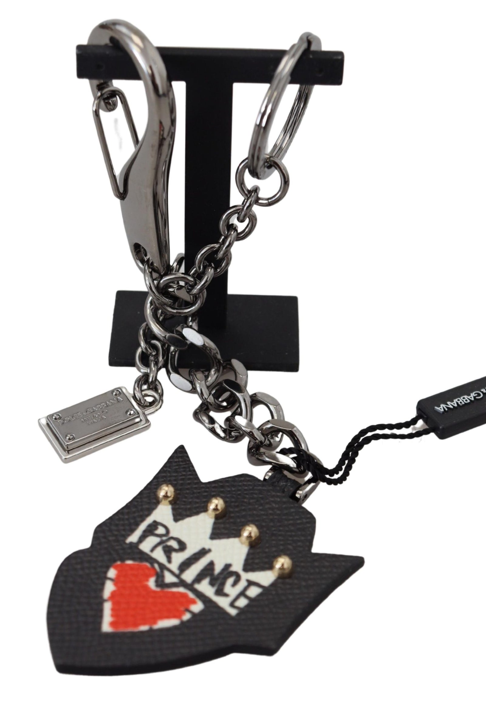 Porte-clés élégant Dolce &amp; Gabbana en argent et noir