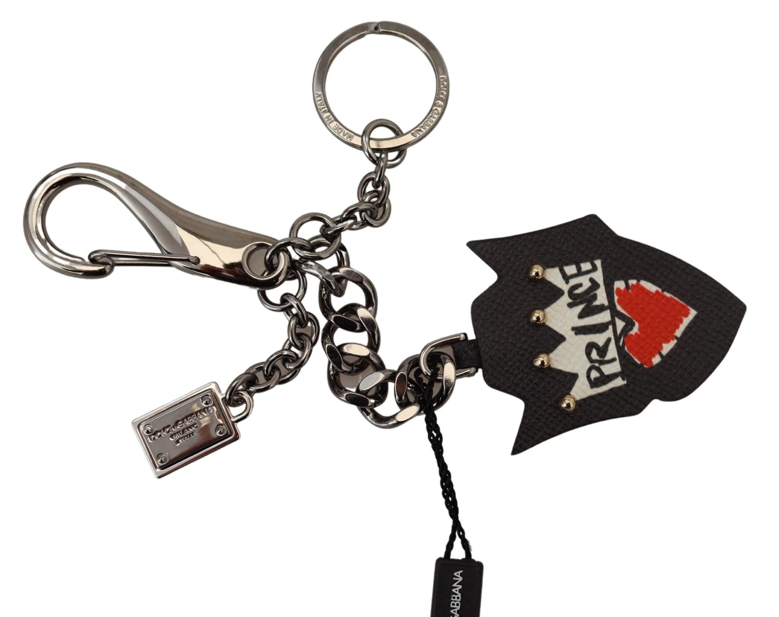 Porte-clés élégant Dolce &amp; Gabbana en argent et noir
