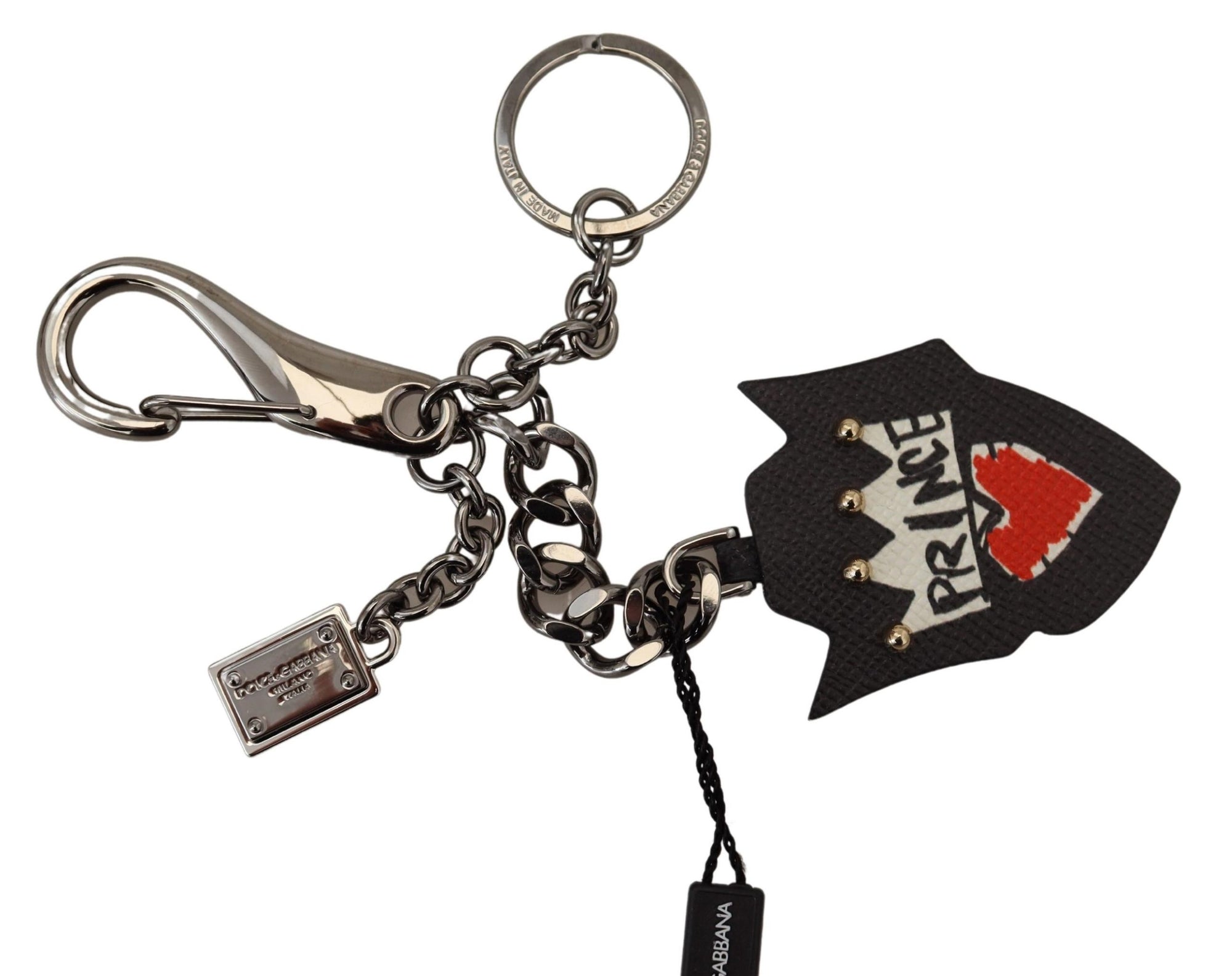 Porte-clés élégant Dolce &amp; Gabbana en argent et noir