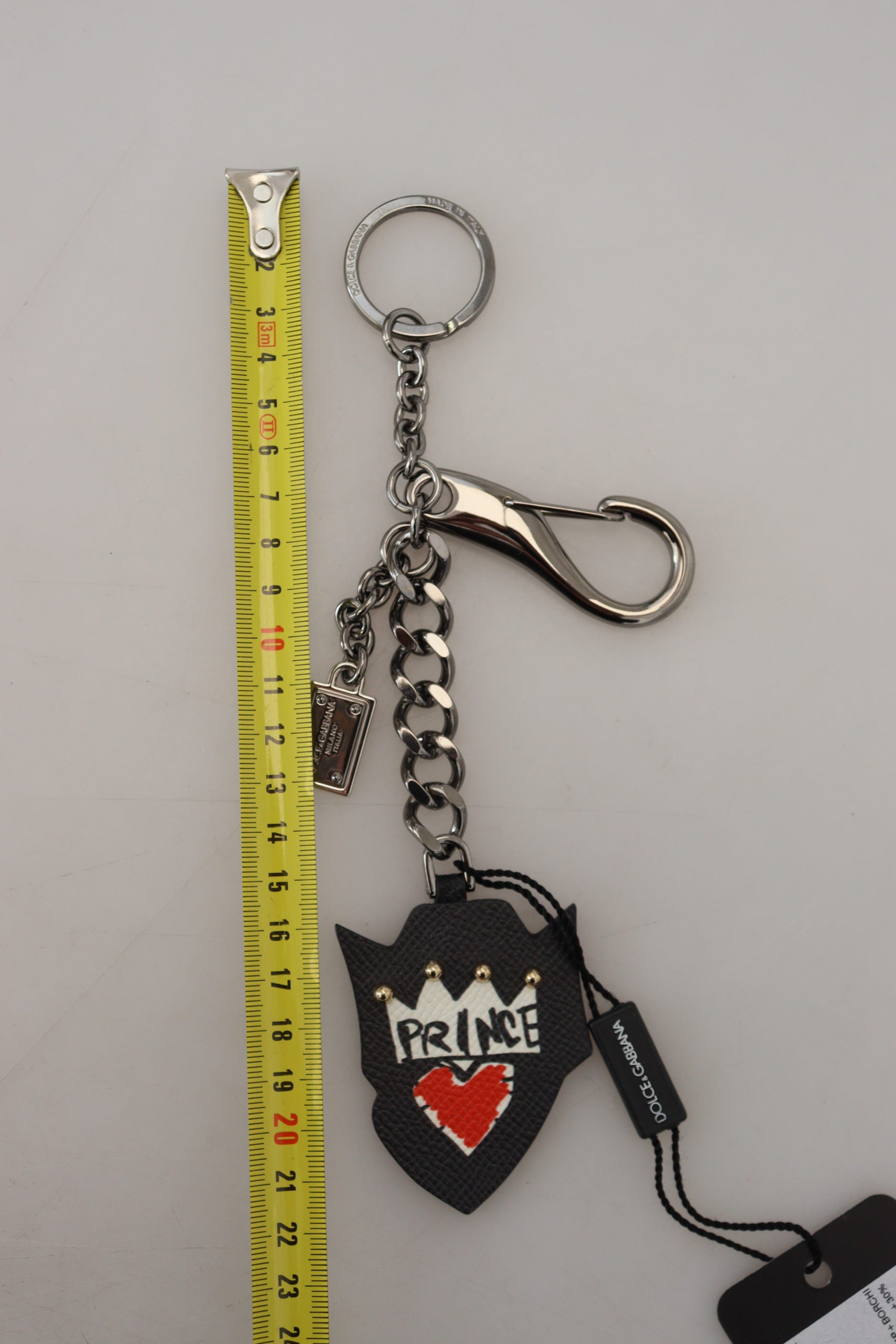 Porte-clés élégant Dolce &amp; Gabbana en argent et noir