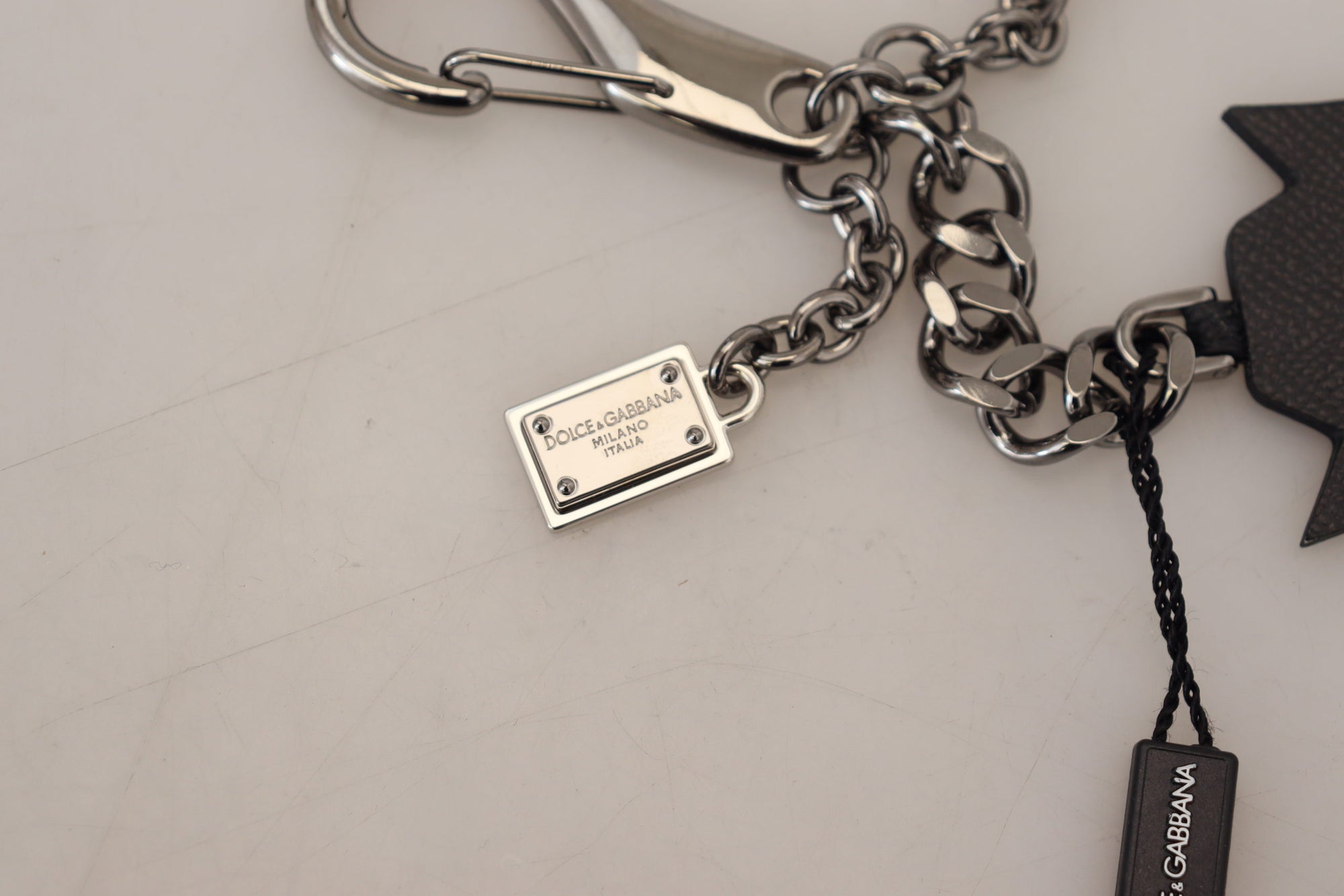 Porte-clés élégant Dolce &amp; Gabbana en argent et noir
