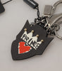Porte-clés élégant Dolce &amp; Gabbana en argent et noir
