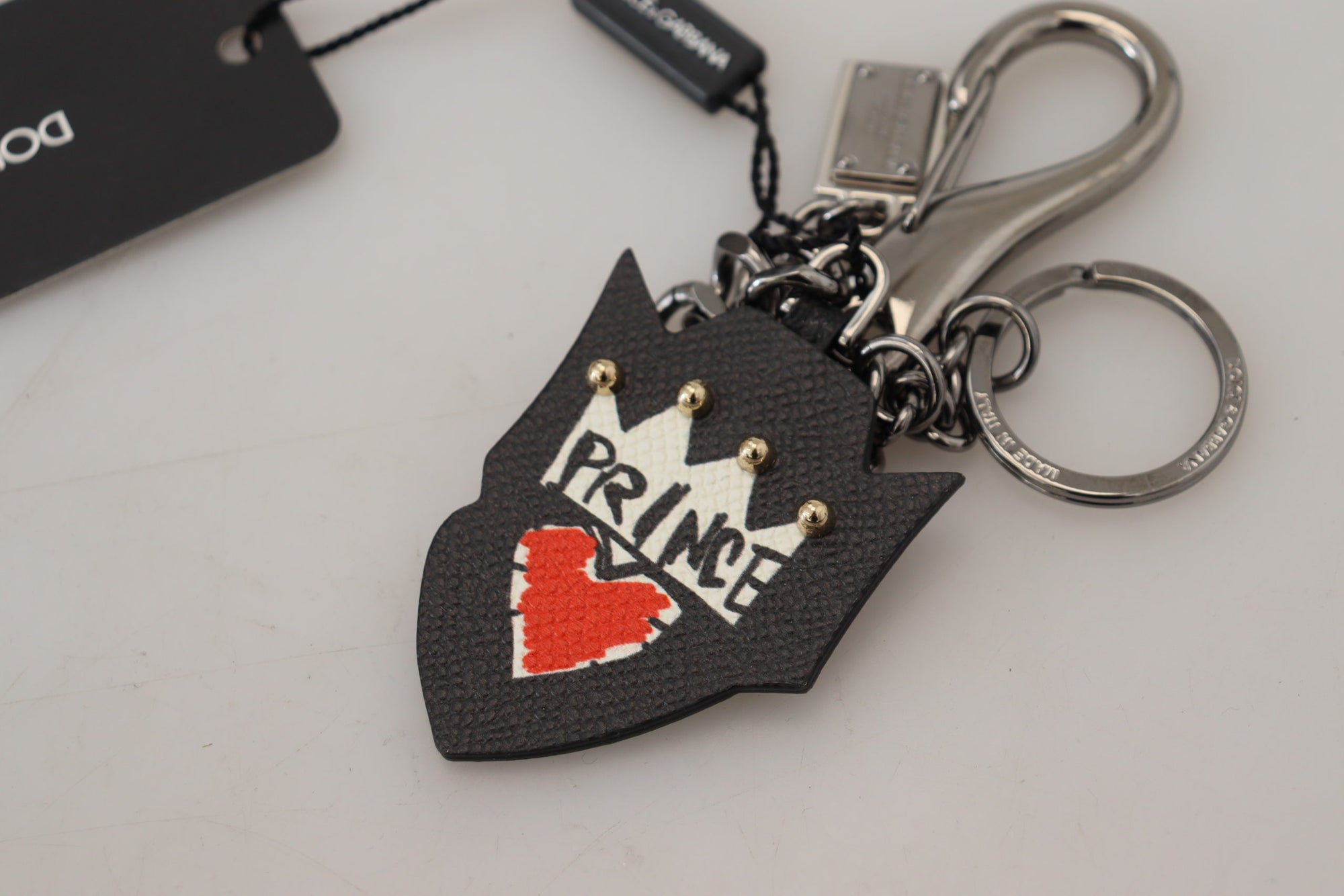 Porte-clés élégant Dolce &amp; Gabbana en argent et noir