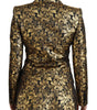 Dolce & Gabbana Black Gold Jacquard Coat Blazer Jacket