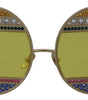 Dolce & Gabbana Gold Oval Metal Crystals Shades DG2209B Sunglasses