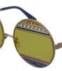 Dolce & Gabbana Gold Oval Metal Crystals Shades DG2209B Sunglasses