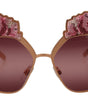 Dolce & Gabbana Pink Gold Rose Sequin Embroidery DG2202 Sunglasses