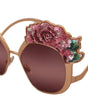 Dolce & Gabbana Pink Gold Rose Sequin Embroidery DG2202 Sunglasses