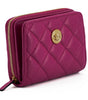 Versace Elegant Purple Quilted Leather Wallet