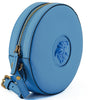 Versace Chic Blue Leather Round Shoulder Bag