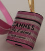 Dolce & Gabbana Pink Black Leather Strap Gold Metal Logo Airpods Case