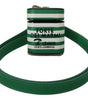 Dolce & Gabbana Green Leather Strap Gold Metal Logo Airpods Case