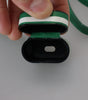 Dolce & Gabbana Green Leather Strap Gold Metal Logo Airpods Case
