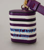 Dolce & Gabbana Purple Leather Strap Gold Metal Logo Airpods Case