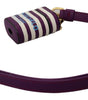 Dolce & Gabbana Purple Leather Strap Gold Metal Logo Airpods Case