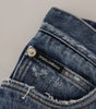 Dolce & Gabbana Blue Cotton Tattered Men Denim Jeans
