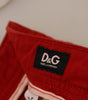 Dolce & Gabbana Red Cotton Straight Fit Men Denim Jeans