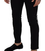 Dolce & Gabbana Black Cotton DG Crown Men Denim Jeans