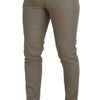 Dolce & Gabbana Beige Cotton Slim Fit Men Pants