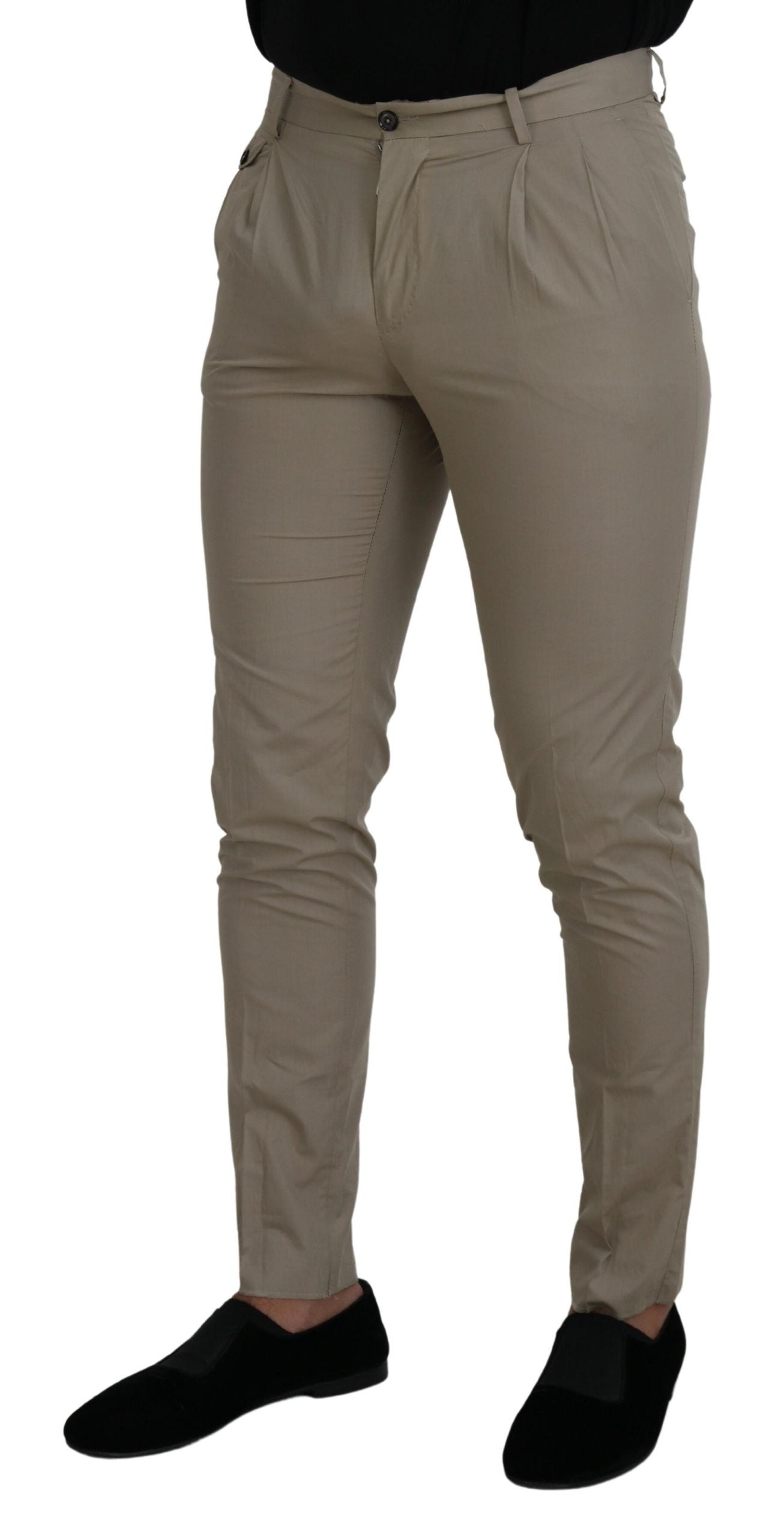 Dolce & Gabbana Beige Cotton Slim Fit Men Pants