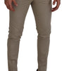 Dolce & Gabbana Beige Cotton Slim Fit Men Pants