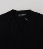 Dolce &amp; Gabbana Elegant Black Wool-Blend V-Neck Sweater