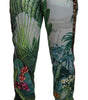 Dolce & Gabbana White Floral Printed Men Jogger Pants