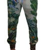 Dolce & Gabbana White Floral Printed Men Jogger Pants