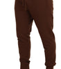 Dolce & Gabbana Brown Cashmere Men Drawstring Jogger Pants