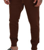 Dolce & Gabbana Brown Cashmere Men Drawstring Jogger Pants