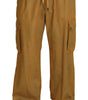 Dolce & Gabbana Brown Linen Drawstring Cargo Pants