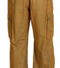 Dolce & Gabbana Brown Linen Drawstring Cargo Pants