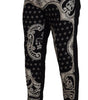 Dolce & Gabbana Black Silk Bandana Print Pants