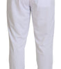 Dolce & Gabbana White Polyester Crown Logo Jogger Pants