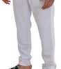 Dolce & Gabbana White Polyester Crown Logo Jogger Pants
