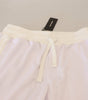 Dolce & Gabbana White Polyester Crown Logo Jogger Pants