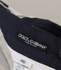 Dolce & Gabbana White Cotton Striped Cropped Pants