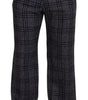 Dolce & Gabbana Gray Checkered Mid Waist Men Pants