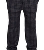 Dolce & Gabbana Gray Checkered Mid Waist Men Pants