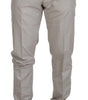 Dolce & Gabbana Off White Silk Mid Waist Chino Pants