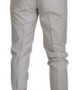 Dolce & Gabbana Off White Silk Mid Waist Chino Pants
