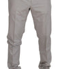 Dolce & Gabbana Off White Silk Mid Waist Chino Pants