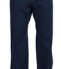 Dolce & Gabbana Blue Cotton Straight Fit Pants