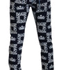 Dolce & Gabbana Blue Cotton DG Crown Skinny Denim Jeans
